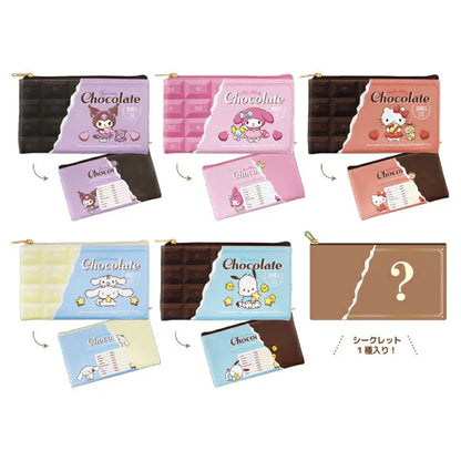 【サンリオキャラクターズ】シークレットフラットポーチ　チョコレート（全６種）