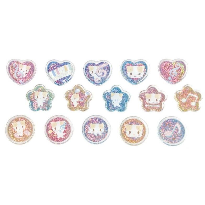 マシュマロみたいなふわふわにゃんこ　クリスタルシール（音符）
